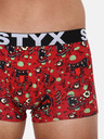 Styx Červené pánské vzorované boxerky Styx Zombie