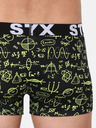 Styx Žluto-černé pánské vzorované boxerky Styx Fyzika