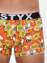 Styx Žluto-oranžové pánské vzorované boxerky Styx Včelky