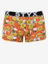 Styx Žluto-oranžové pánské vzorované boxerky Styx Včelky
