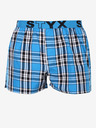 Styx Modré pánské kostkované trenýrky Styx