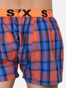 Styx Oranžovo-modré pánské kostkované trenýrky Styx