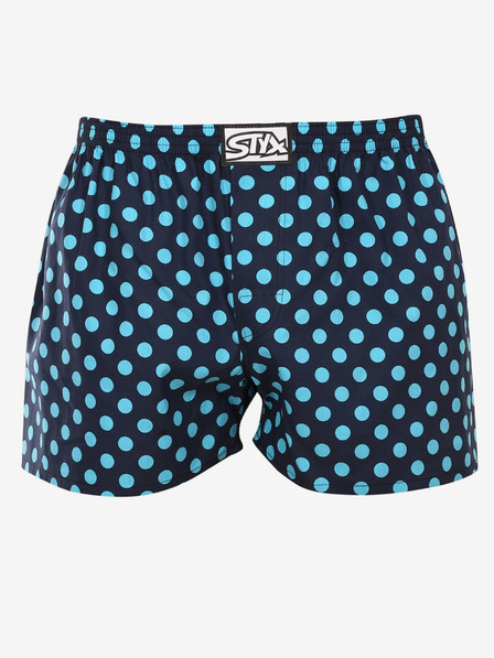 Styx Tmavě modré pánské puntíkované trenýrky Styx