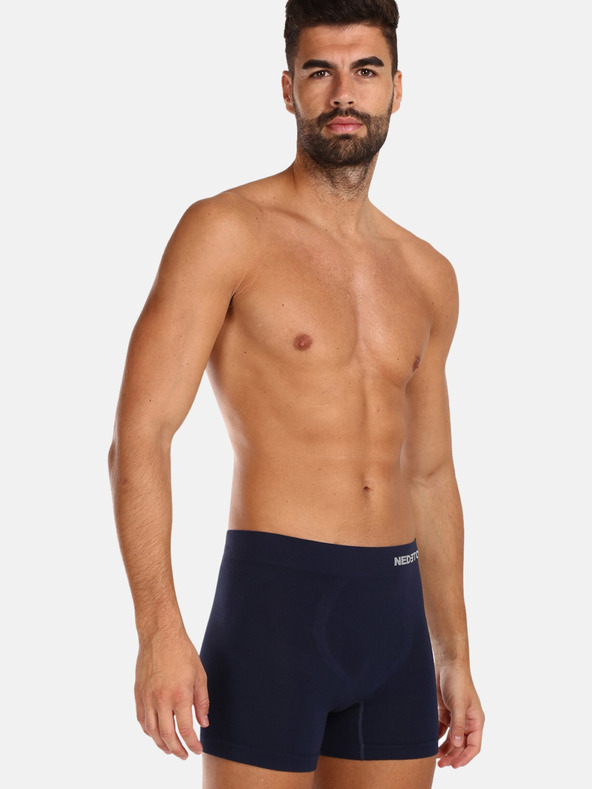Nedeto Tmavě modré pánské bezešvé bambusové boxerky Nedeto