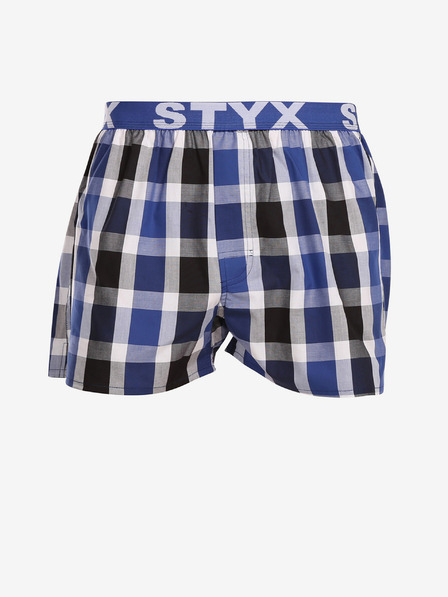 Styx Modro-černé pánské kostkované trenýrky Styx