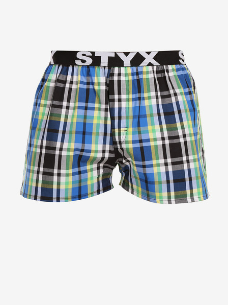 Styx Modro-černé pánské kostkované trenýrky Styx