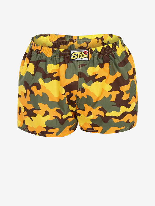 Styx Žluté dámské maskáčové trenýrky Styx art