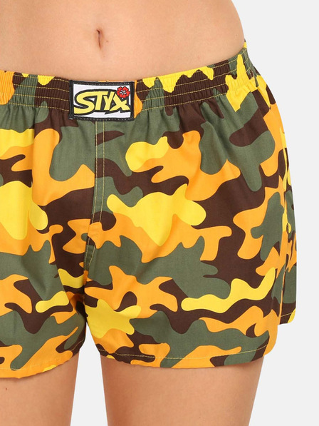 Styx Žluté dámské maskáčové trenýrky Styx art