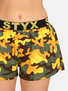 Styx Zeleno-žluté dámské vzorované trenýrky na spaní Styx Maskáč