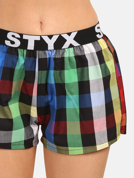 Styx Modro-zelené dámské kostkované trenýrky Styx