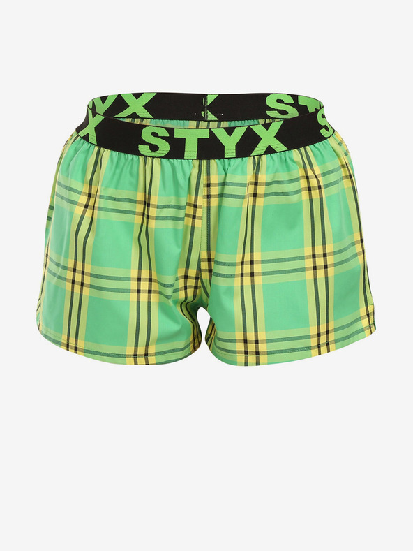 Styx Zelené dámské kostkované trenýrky Styx