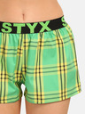 Styx Zelené dámské kostkované trenýrky Styx