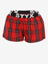 Styx Červené dámské kostkované trenýrky Styx