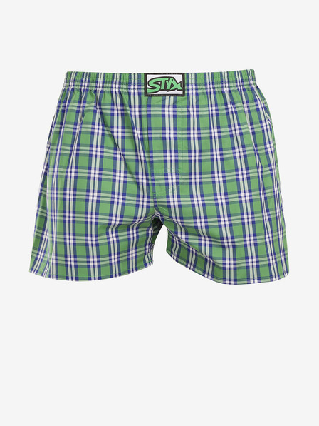 Styx Zelené pánské kostkované trenýrky Styx