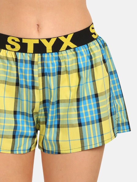 Styx Žluté dámské kostkované trenýrky Styx