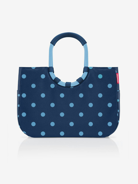 Reisenthel Tmavě modrá dámská puntíkovaná taška Reisenthel Loopshopper L Frame Mixed Dots