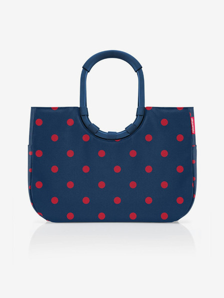 Reisenthel Tmavě modrá dámská puntíkovaná taška Reisenthel Loopshopper L Frame Mixed Dots
