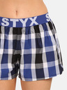 Styx Sada tří dámských kostkovaných trenýrek v tmavě modré, modré a červené barvě Styx