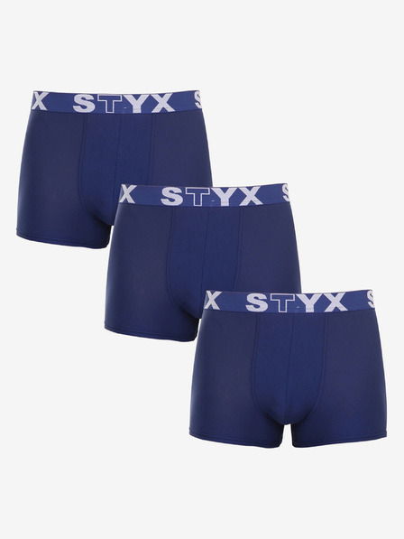 Styx Sada tří pánských boxerek v tmavě modré barvě STYX