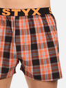 Styx Sada tří pánských kostkovaných trenýrek v modré, zelené a oranžové barvě STYX