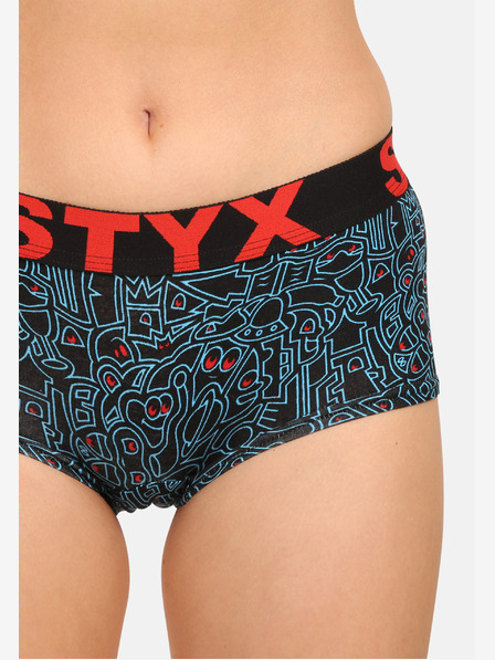 Styx Dámské kalhotky Styx art s nohavičkou doodle