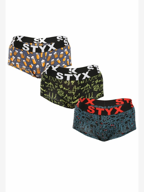 Styx Sada tří - dámské kalhotky Styx art s nohavičkou vícebarevné