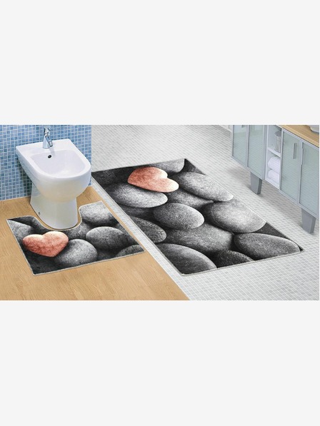 Bellatex Koupelnová a WC předložka Tmavé kameny 3D Bellatex