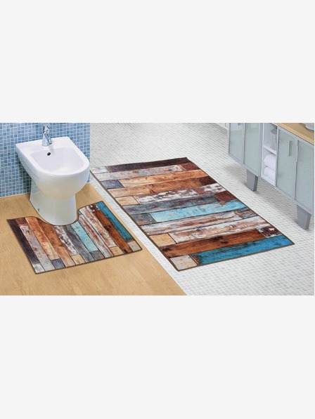 Bellatex Koupelnová a WC předložka Dřevěná podlaha 3D Bellatex