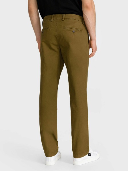 GAP Kalhoty essential khaki straight fit GapFlex GAP