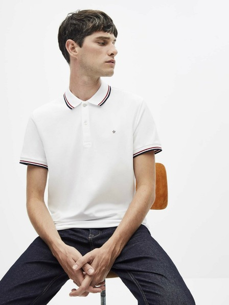 Celio Bílé pánské polo tričko Celio Necetwo