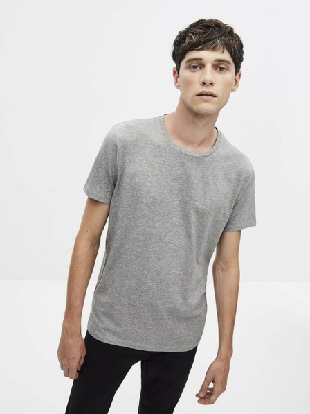Celio Šedé pánské basic tričko Celio Neunir