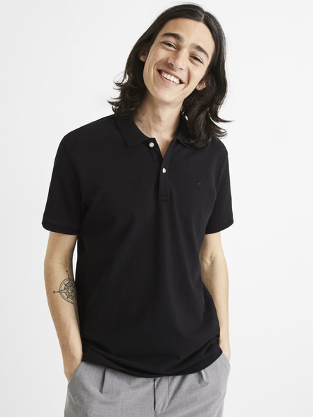 Celio Černé pánské polo tričko Celio Teone