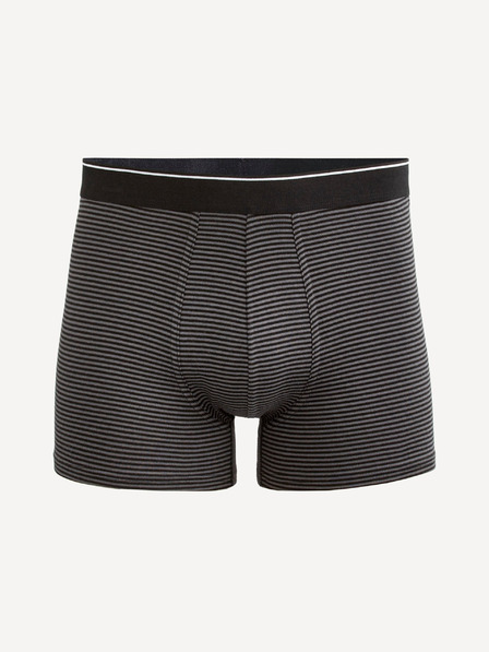 Celio Tmavě šedé pánské pruhované boxerky Celio