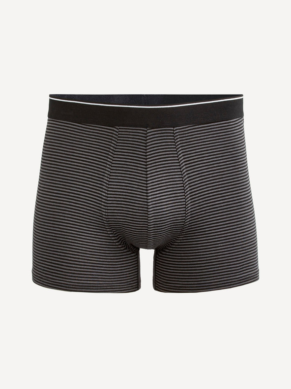 Celio Tmavě šedé pánské pruhované boxerky Celio