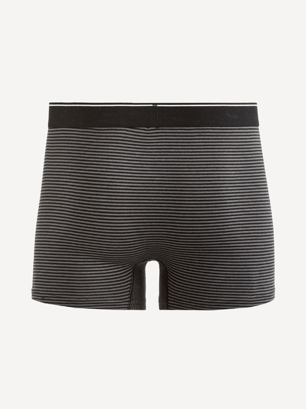 Celio Tmavě šedé pánské pruhované boxerky Celio