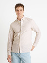 Celio Béžová košile regular oxford Celio Caoxfordy
