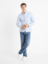 Celio Světle modrá pánská pruhovaná regular fit košile Celio Caoxfordy