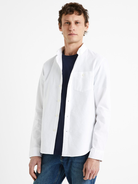 Celio Bílá pánská bavlněná košile regular Celio Daxford