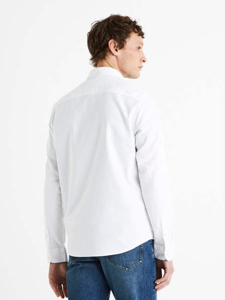 Celio Bílá pánská bavlněná košile regular Celio Daxford