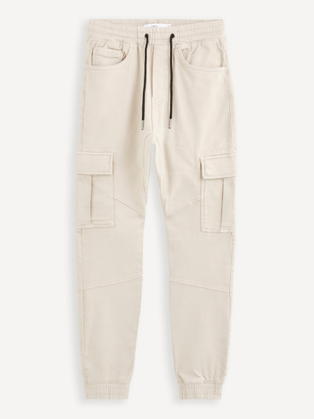 Celio Béžové pánské cargo kalhoty Celio Cokit4