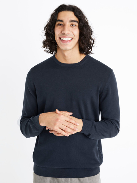 Celio Tmavě modrý pánský svetr Celio Decoton