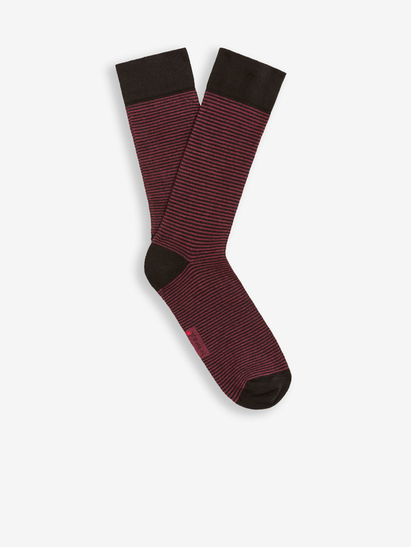 Celio Vínové pánské vzorované vysoké ponožky Celio Vicaire