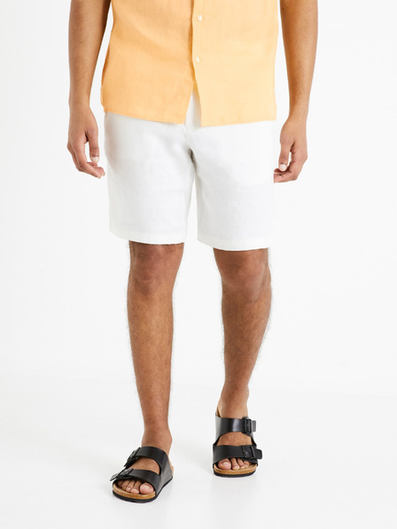 Celio Bílé pánské lněné kraťasy Celio Dolinusbm