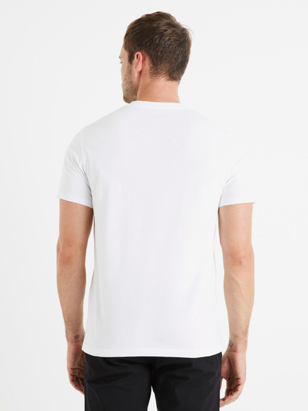Celio Bílé pánské basic tričko Celio Debasev