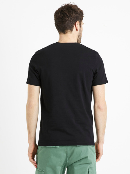 Celio Černé pánské basic tričko Celio Debasev
