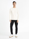 Celio Krémový pánský basic svetr Celio Bepic