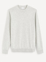 Celio Světle šedý pánský basic svetr Celio Decoton