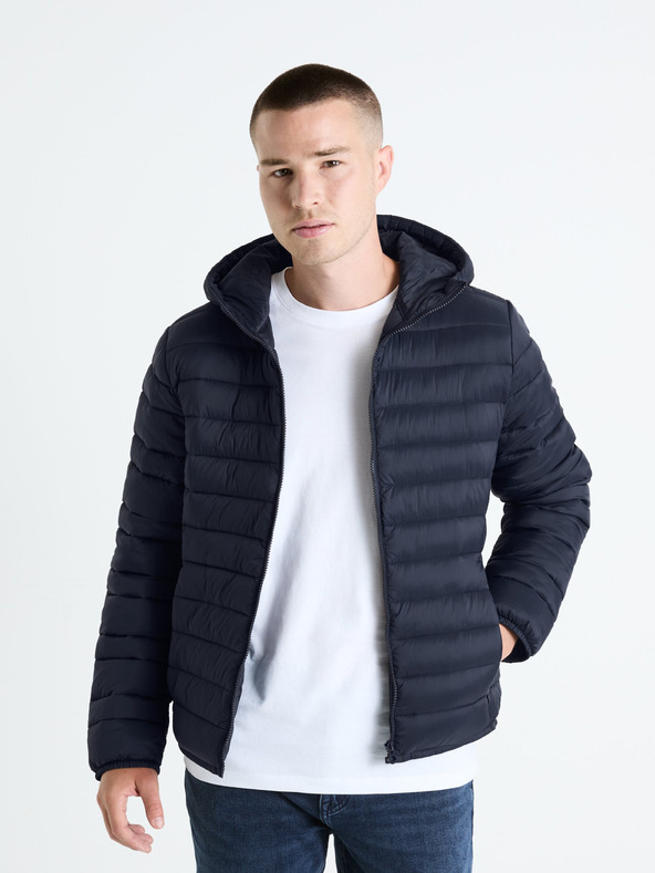 Celio Tmavě modrá pánská prošívaná bunda Celio Fububble