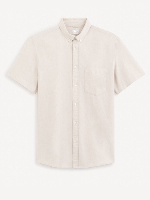 Celio Béžová pánská košile regular Celio Daxfordmc