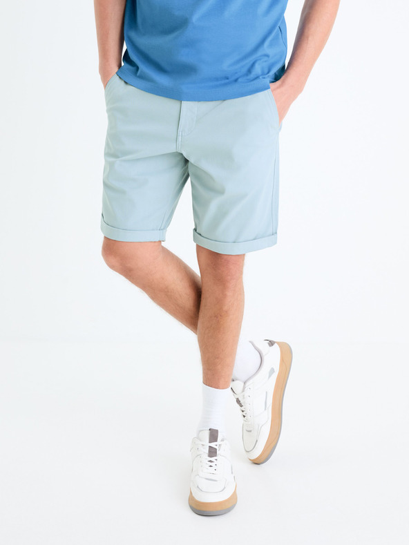Celio Světle modré pánské chino kraťasy Celio Bochinobm